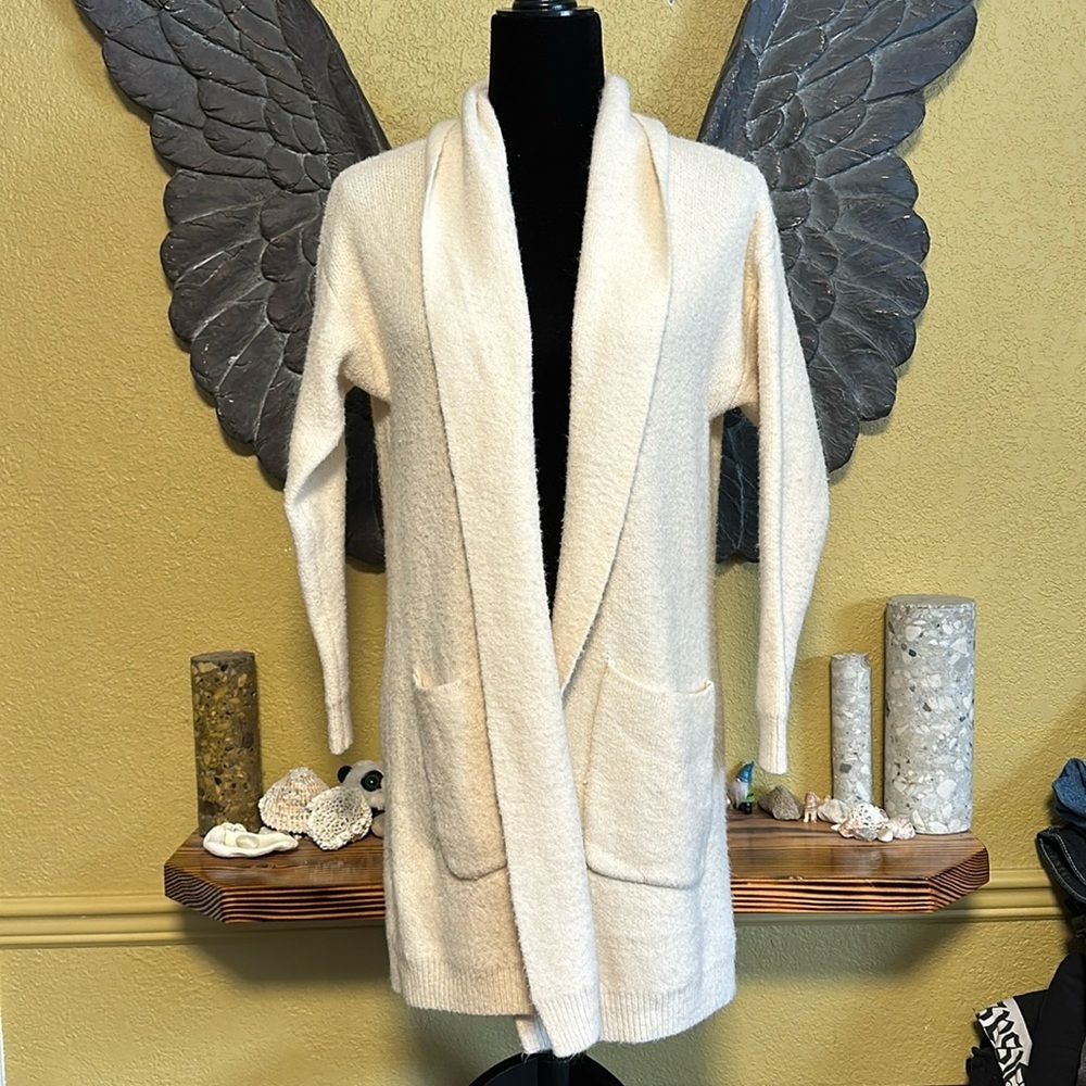 Dreamers Long Open Front Knit Cardigan Sweater